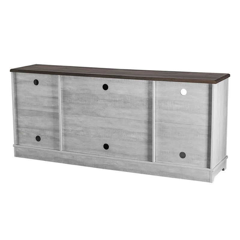 70-inch Extra-Wide Rustic TV Stand for 80 - Natural Wood Finish