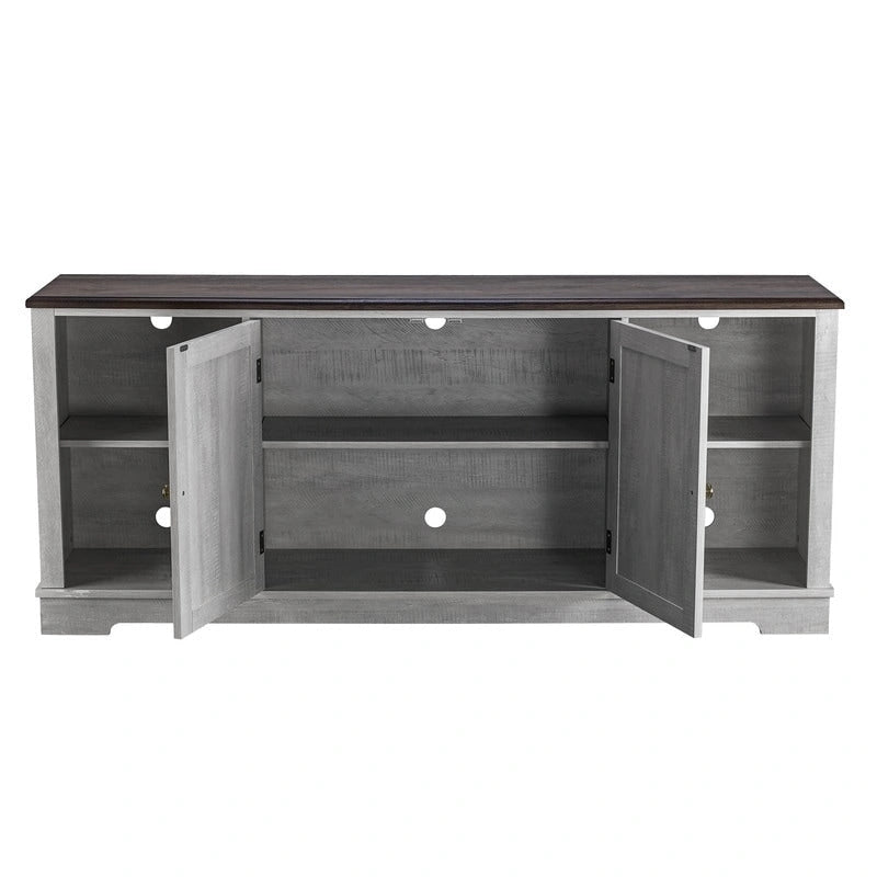 70-inch Extra-Wide Rustic TV Stand for 80 - Natural Wood Finish