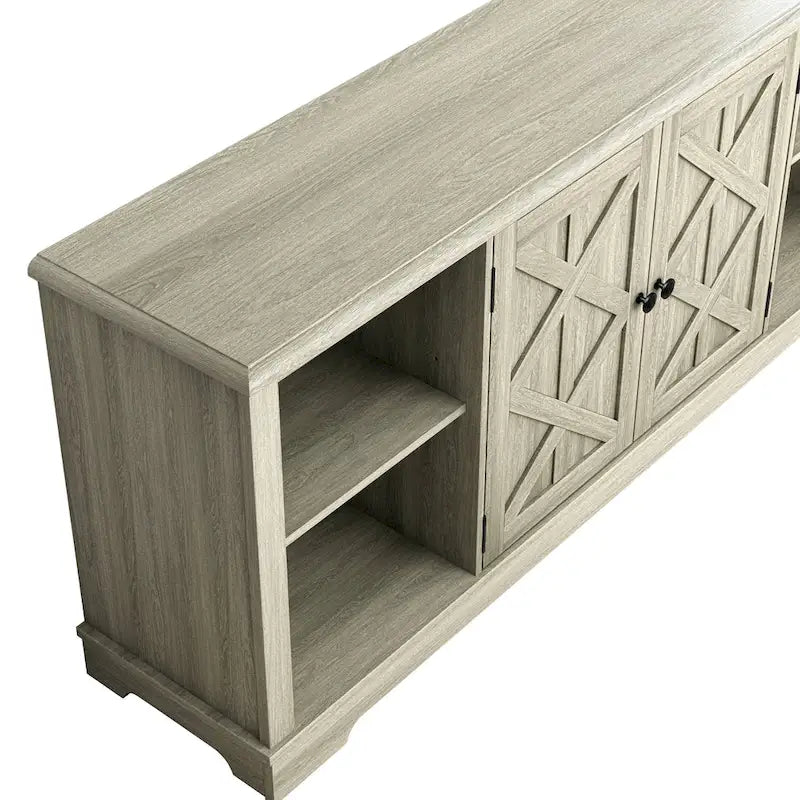 70-inch Extra-Wide Rustic TV Stand for 80 - Natural Wood Finish