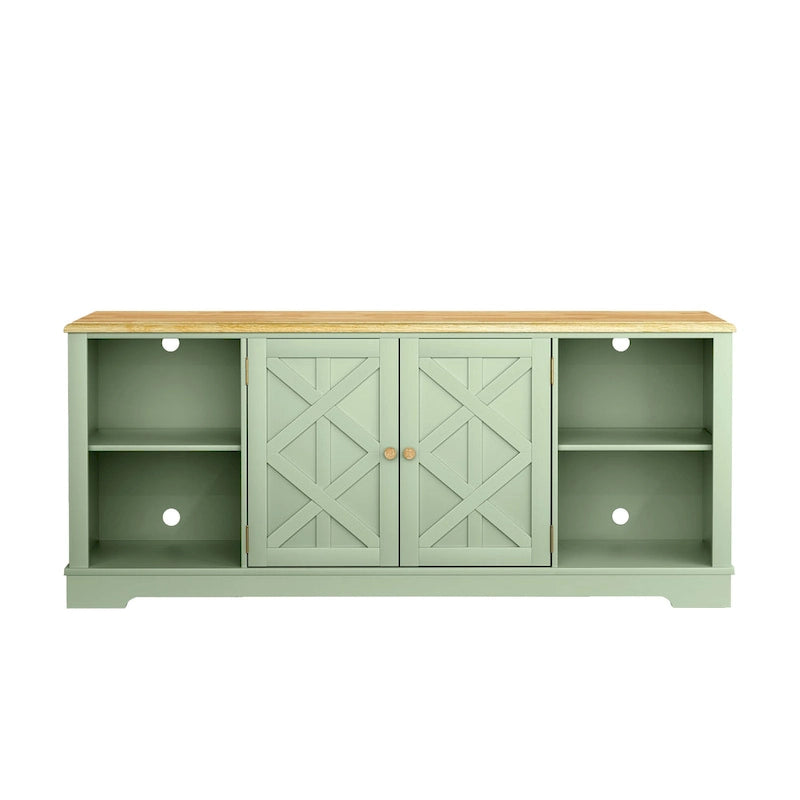 70-inch Extra-Wide Rustic TV Stand for 80 - Natural Wood Finish