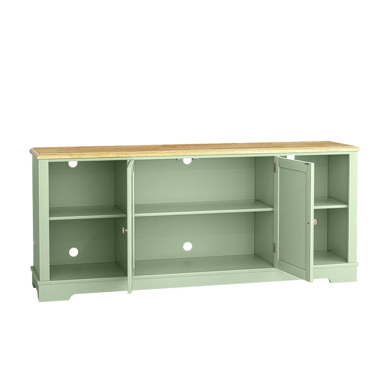 70-inch Extra-Wide Rustic TV Stand for 80 - Natural Wood Finish
