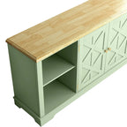 70-inch Extra-Wide Rustic TV Stand for 80 - Natural Wood Finish