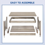 Farmhouse Coffee Table with Storage for Living Room Square Center Table
