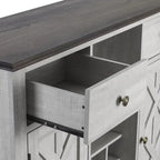 47 in. Modern X-Door Wine Cabinet w/ Built-in Wine Rack - 47 in Width
