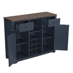 47 in. Modern X-Door Wine Cabinet w/ Built-in Wine Rack - 47 in Width