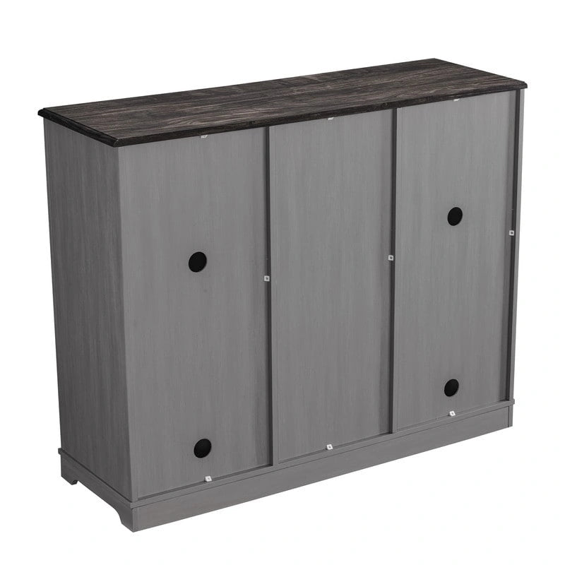47 in. Modern X-Door Wine Cabinet w/ Built-in Wine Rack - 47 in Width