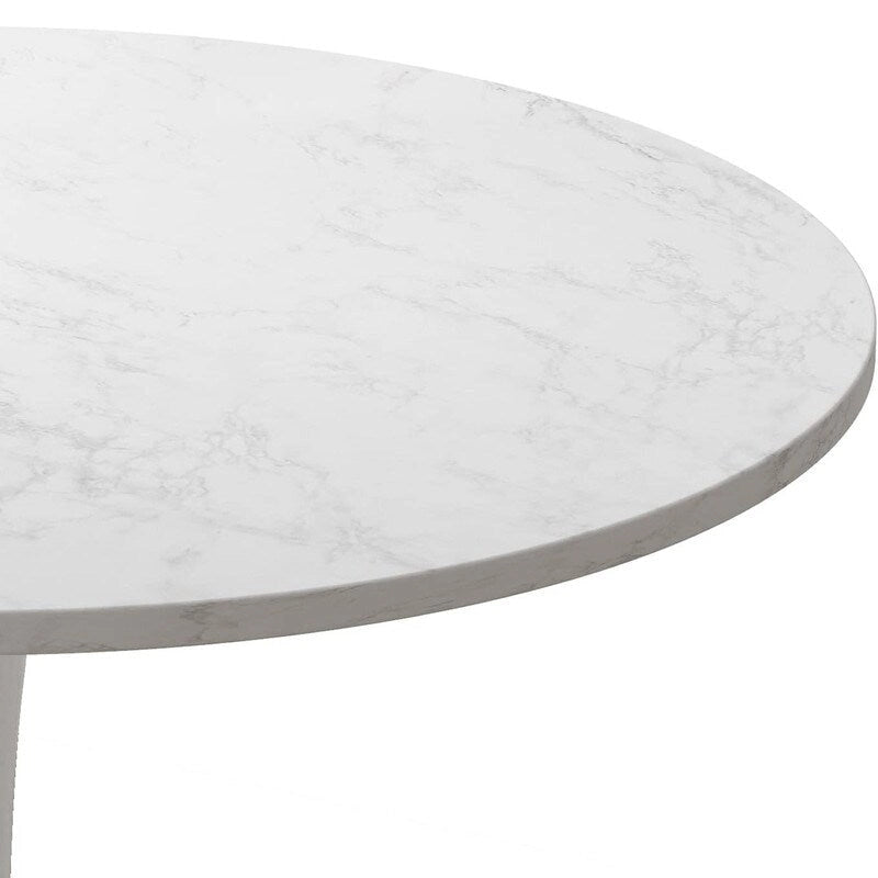 Mid-Century Modern Round Kitchen or Dining Table with Premium Top and Pedestal Base for Dining Room