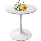 Mid-Century Modern Round Kitchen or Dining Table with Premium Top and Pedestal Base for Dining Room