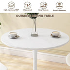 Mid-Century Modern Round Kitchen or Dining Table with Premium Top and Pedestal Base for Dining Room