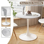 Mid-Century Modern Round Kitchen or Dining Table with Premium Top and Pedestal Base for Dining Room