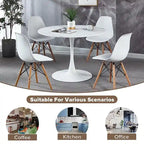 Mid-Century Modern Round Kitchen or Dining Table with Premium Top and Pedestal Base for Dining Room