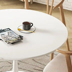 Mid-Century Modern Round Kitchen or Dining Table with Premium Top and Pedestal Base for Dining Room