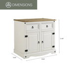 Home and Wood Buffet Sideboard in White
