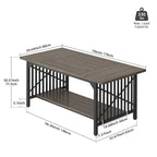 70-Inch Large Kitchen Dining Table for 6-8 People, Farmhouse Industrial Kitchen Table with Storage Shelf